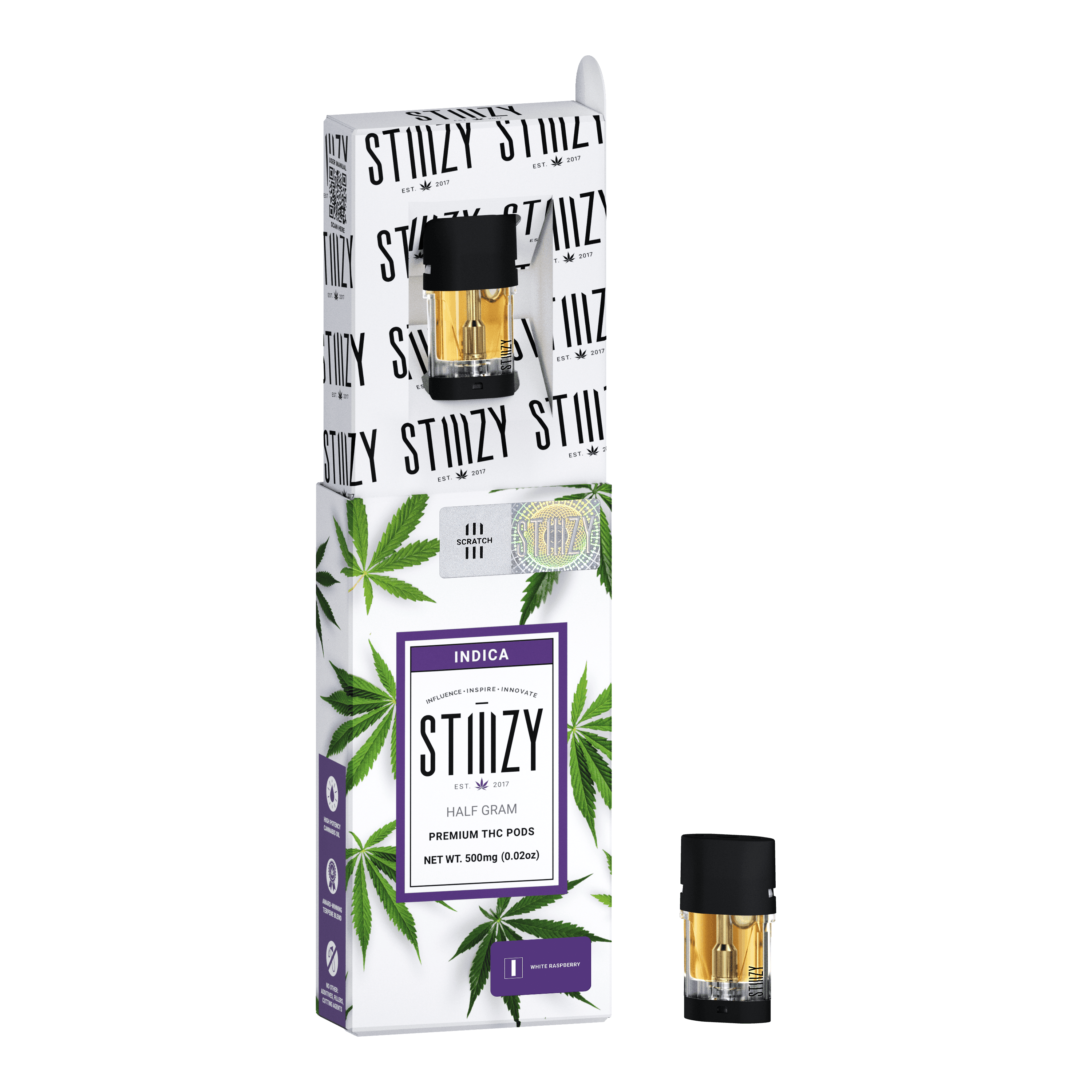 STIIIZY White Raspberry Original THC Pod | 0.5g