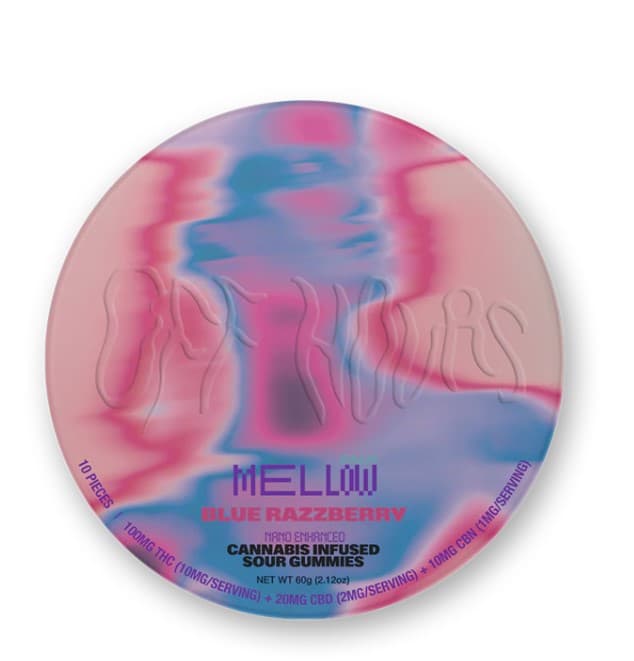 Off Hours Mellow (Calm) Sour Blue Raspberry Gummies - 100mg 10pk