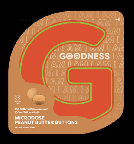 I Am Goodness Peanut Butter Mircodose Buttons - 100pk - 100mg