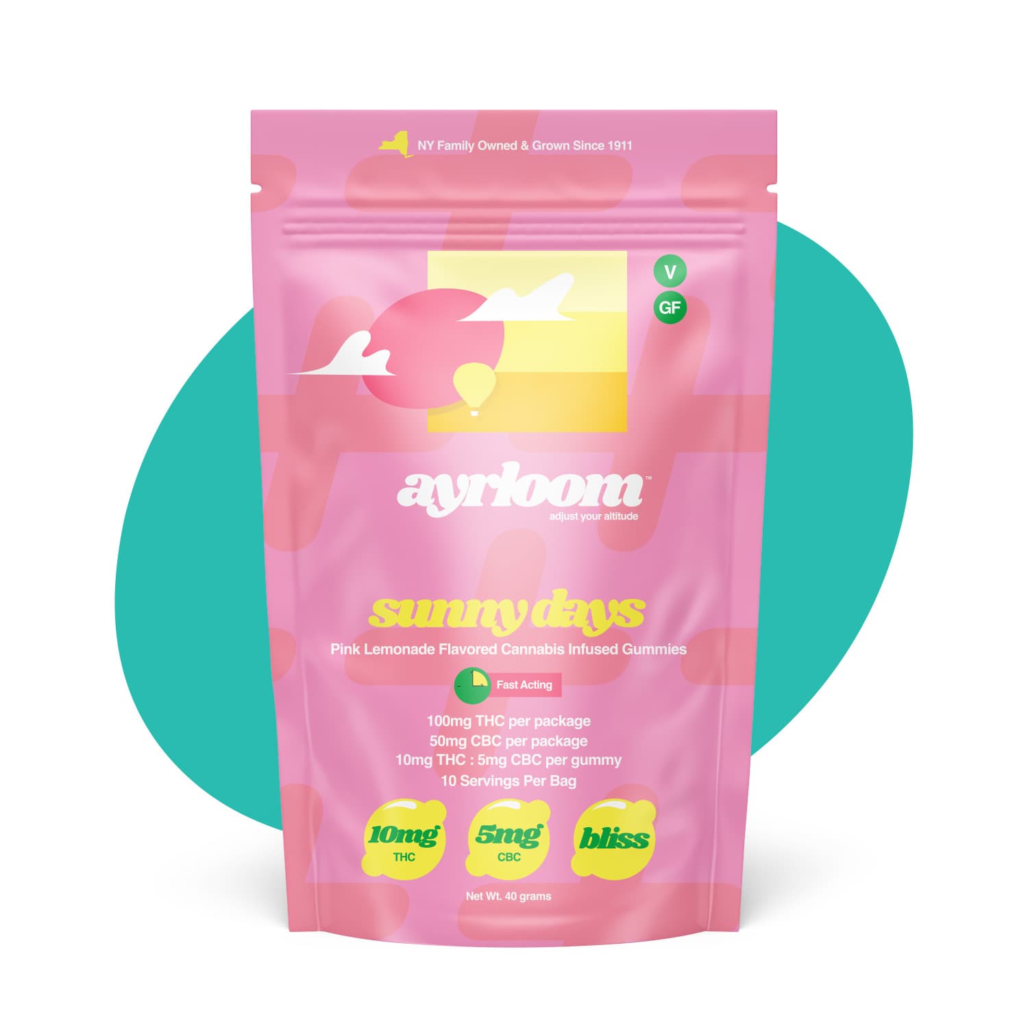 ayrloom Sunny Days 2:1 THC/CBC Gummies - 100mg 10pk
