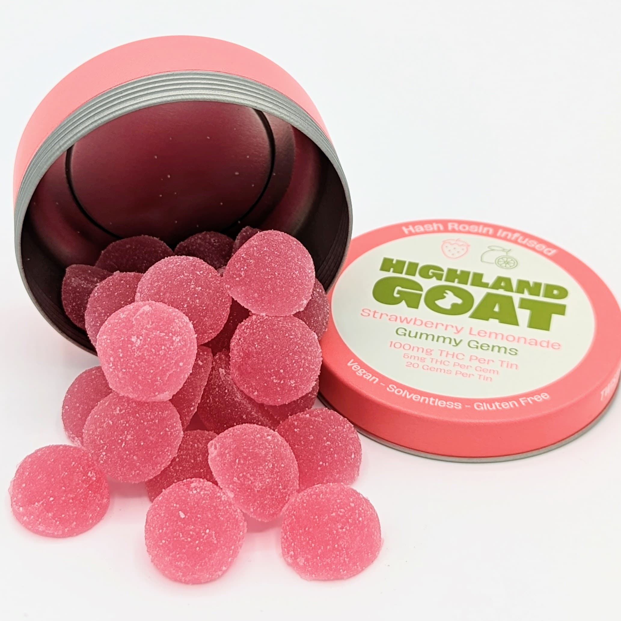 Highland Goat Strawberry Lemonade Gummies (Hash Rosin Infused) - 100mg 20pk