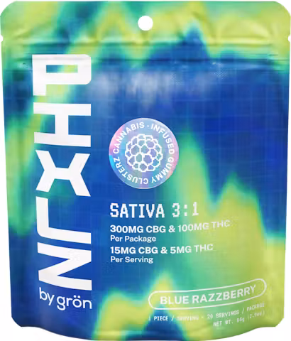 Grön PIXLZ - Blue Razzberry Rosin Infused 3:1 CBG 30mg | THC 10mg Gummies 2pk - 10mg