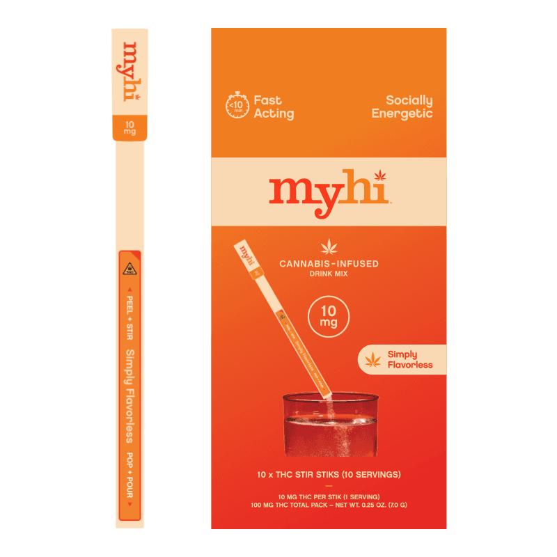 MyHi Simply Flavorless (THC Stir Stick) - 100mg 10pk
