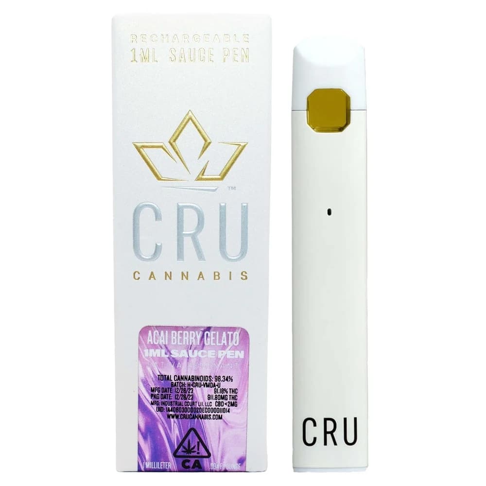 CRU Cannabis Acai Berry Gelato Vape Sauce Disposable Unit - 1g