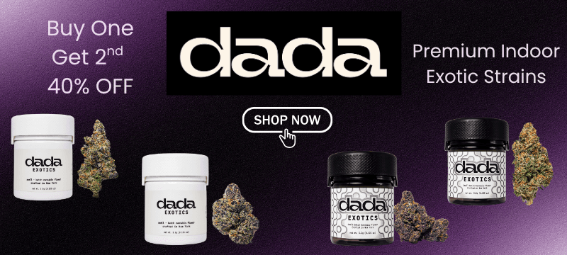 elevate cannabis dispensary - Dada Exotics - top Shelf flower - 3.5g indoor
