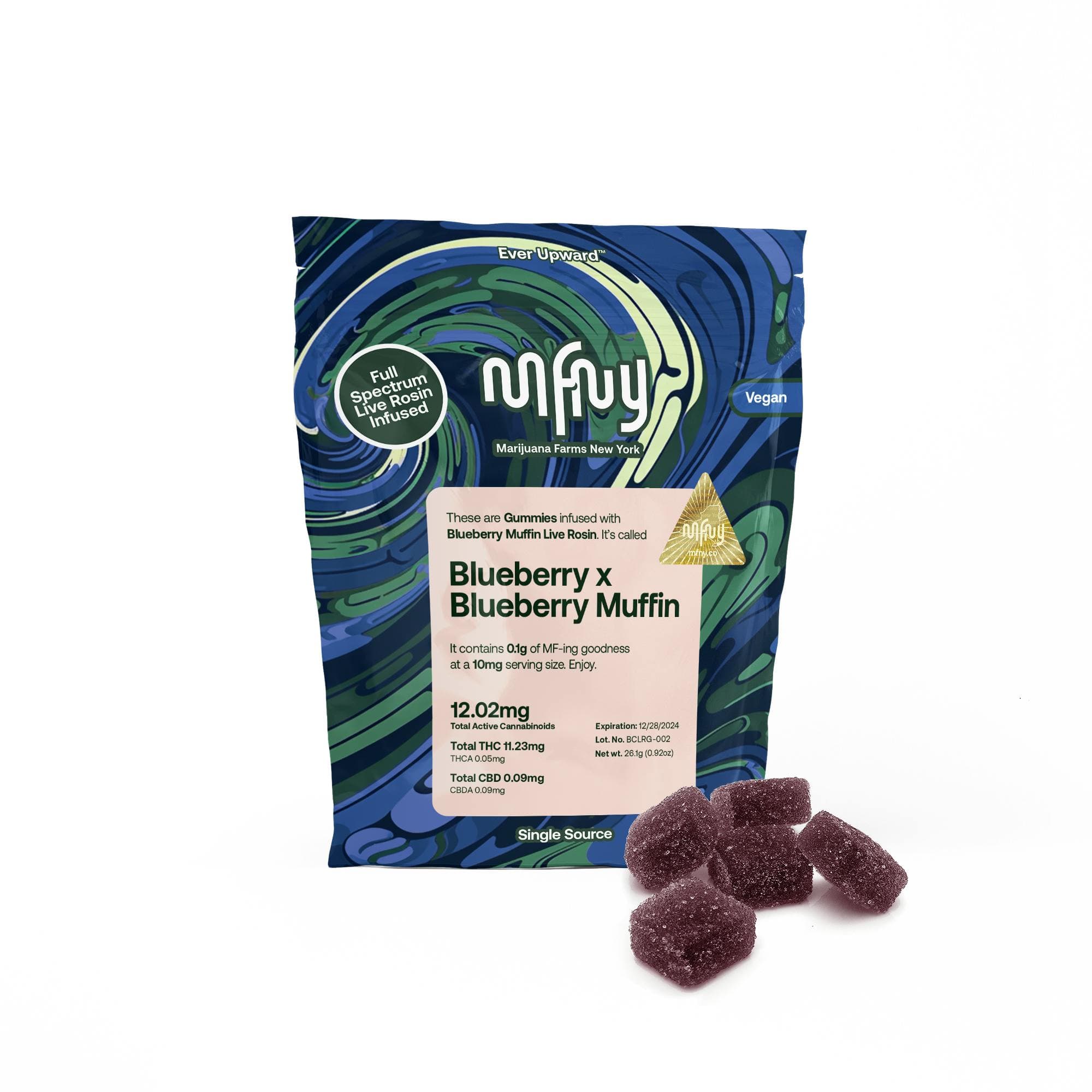 MFNY Blueberry x Blueberry 2.0 Live Rosin Gummies - 100mg 10pk