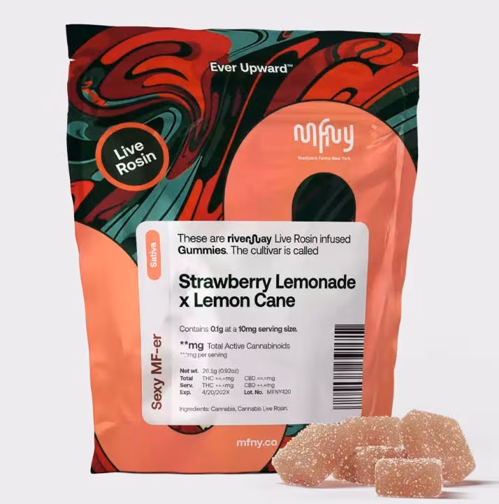 MFNY Strawberry Lemonade x Lemon Cane Live Rosin Gummies - 100mg 10pk