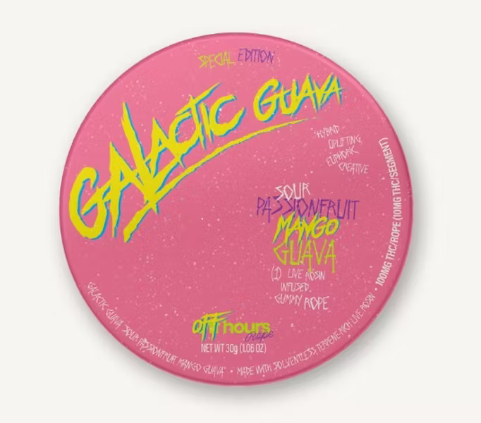 Off Hours Galactic Guva  (Sour Passion Fruit/Mango Guva) Live Rosin Rope - 100mg